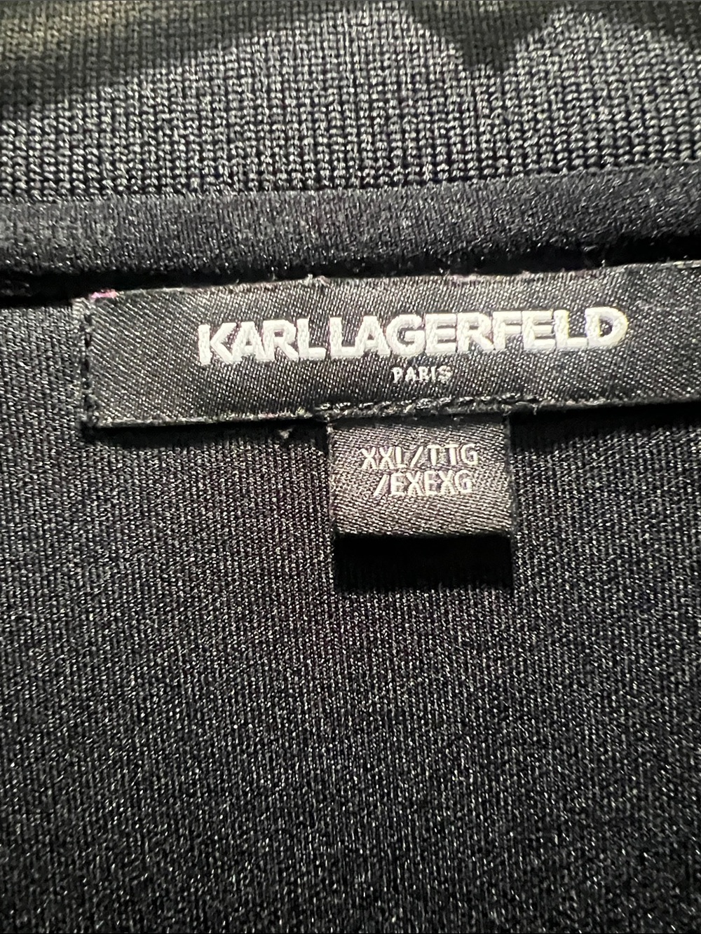 Karl Lagerfeld Black and White Zip-Front Track Jacket - Picture 2 of 10